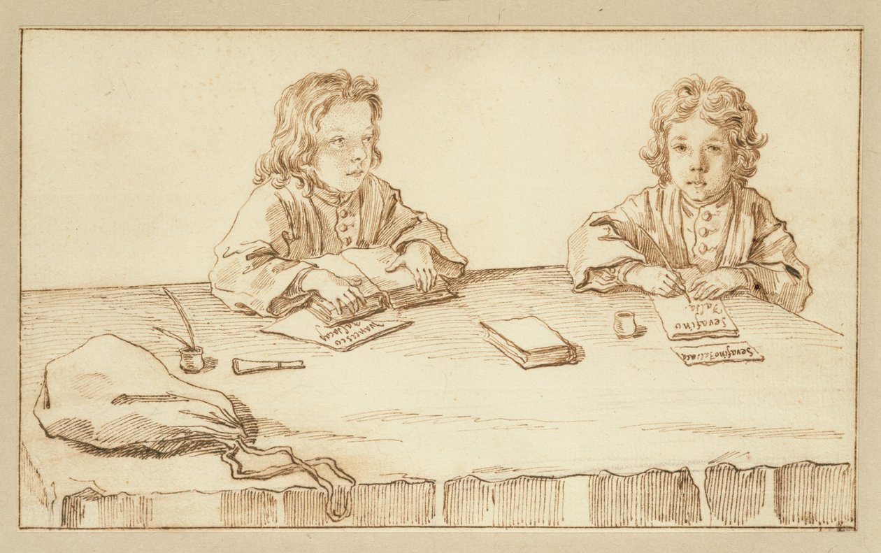Retratos de Serafino y Francesco Falzacappa de Pier Leone Ghezzi