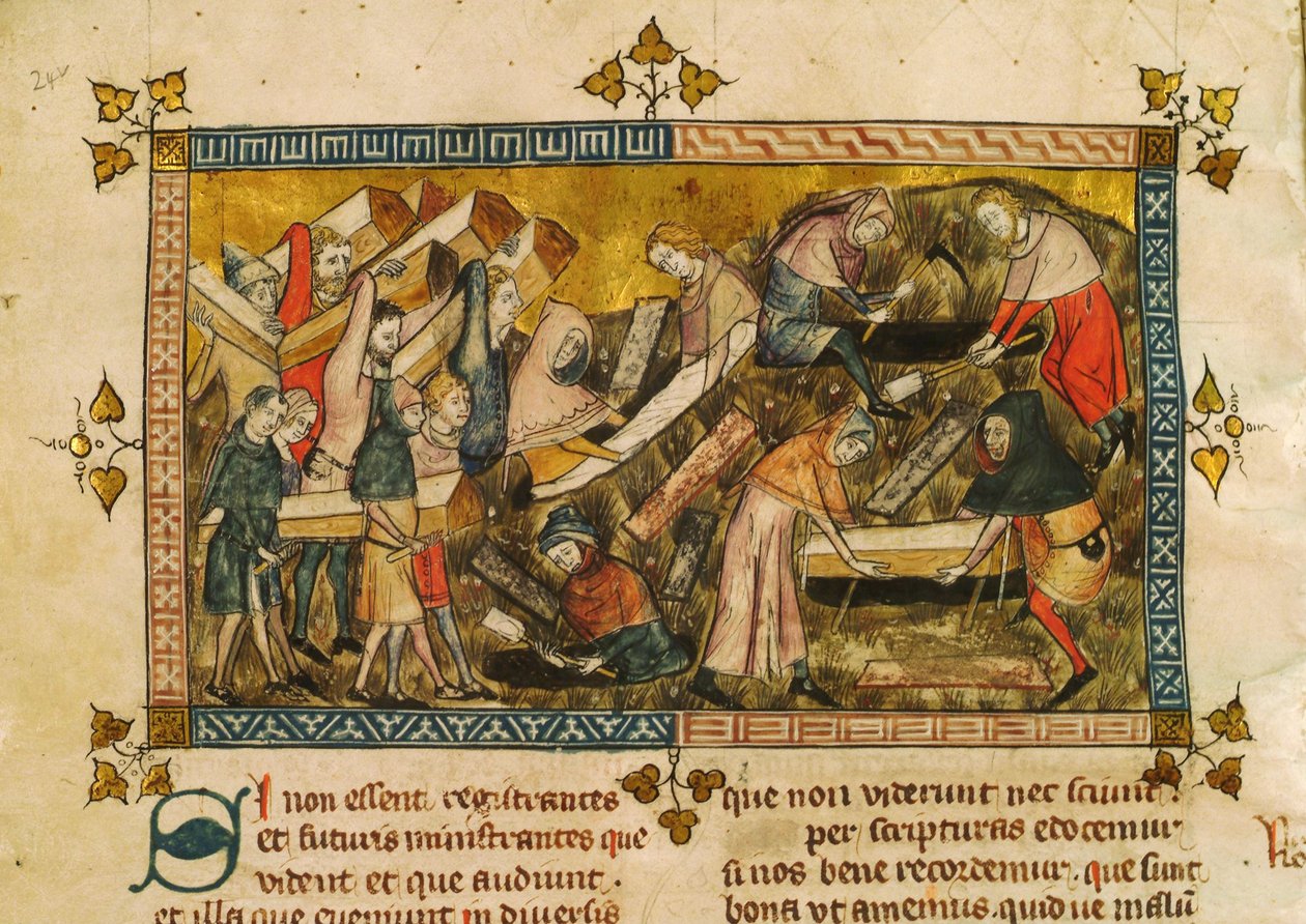 El entierro de las víctimas de la peste en Tournai de Pierart dou Tielt