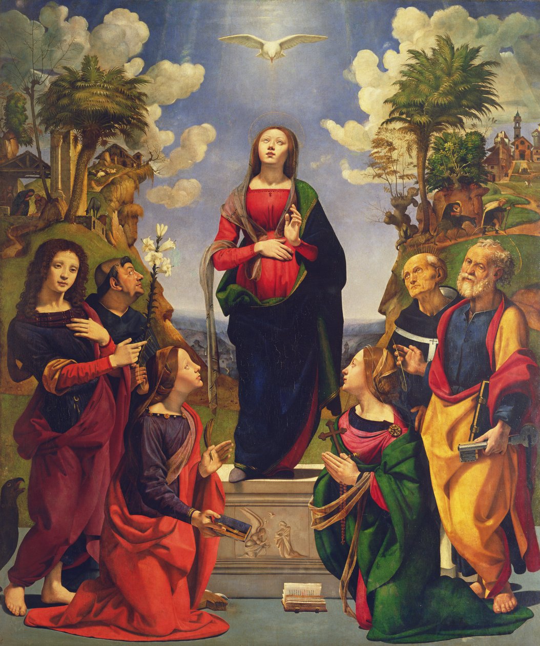 Inmaculada Concepción y seis santos de Piero di Cosimo