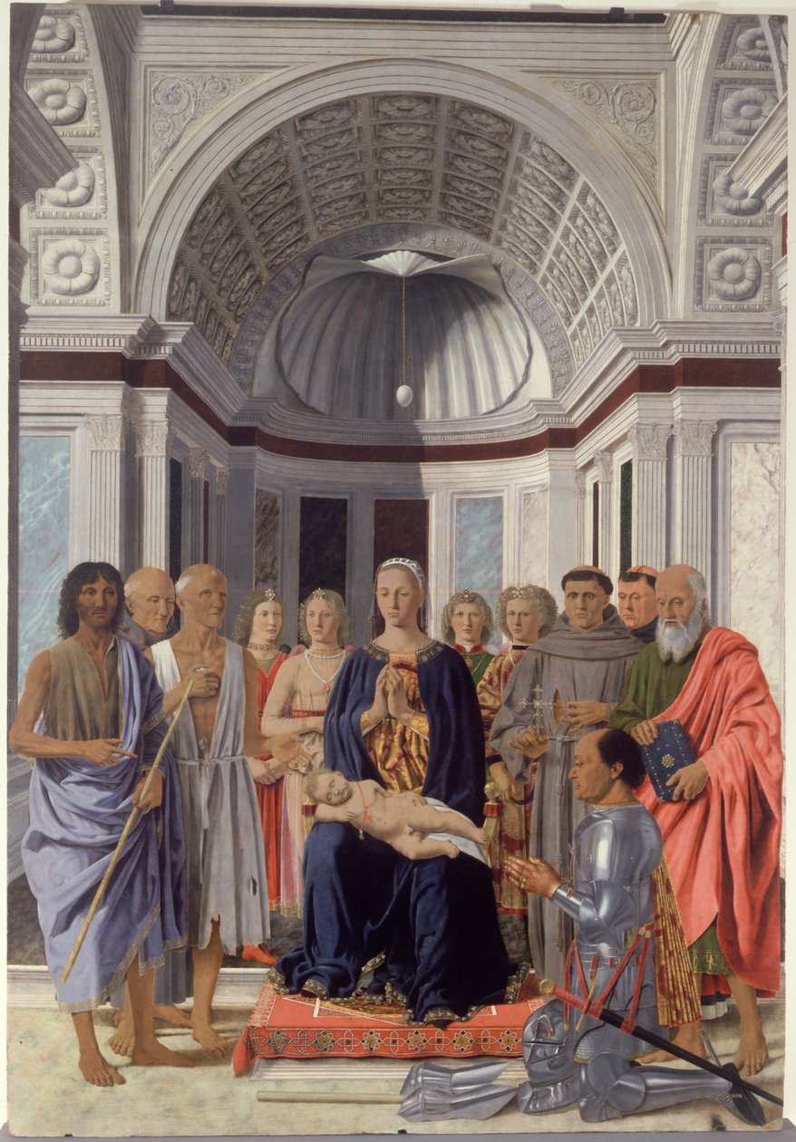 Madonna y el Niño y Santos, Ángeles y Federico de Montefeltro de Piero dellaFrancesca