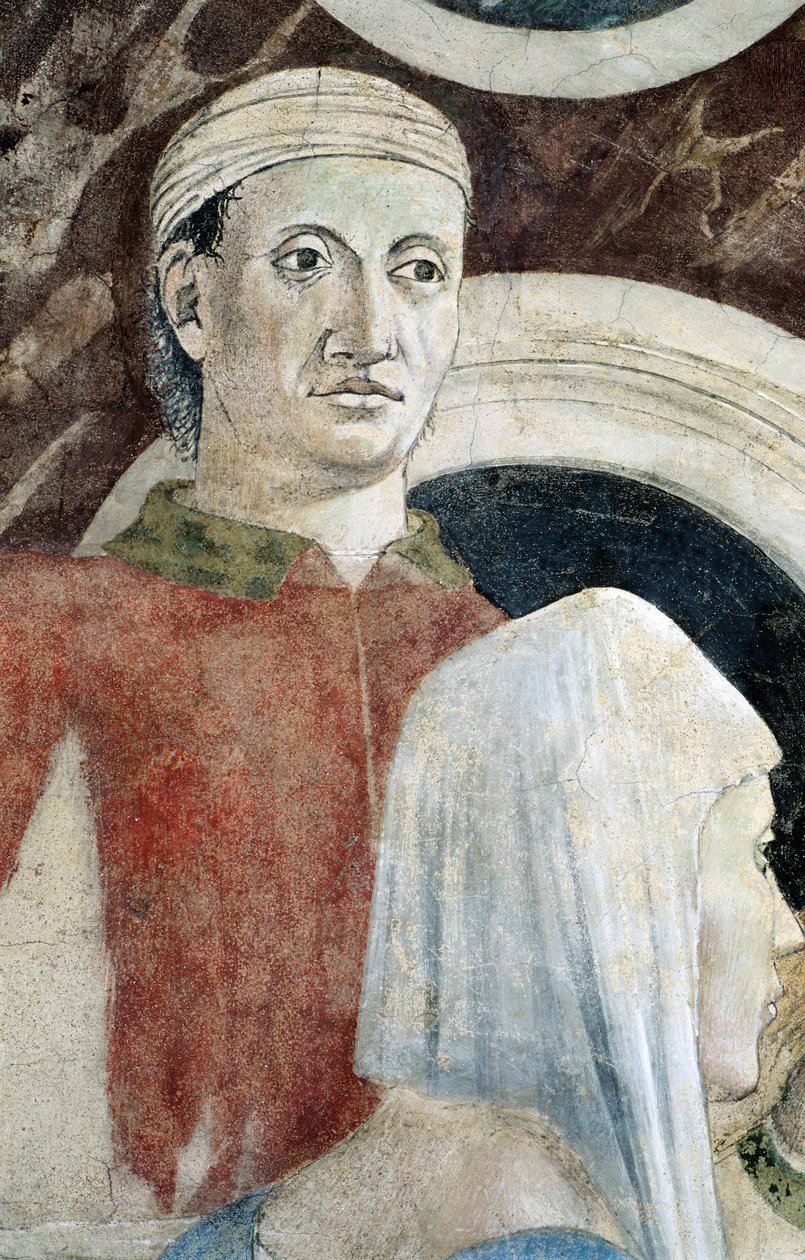 (Detalle) de La Leyenda de la Vera Cruz mostrando el descubrimiento y la verificación de la Vera Cruz, por Piero della Francesca de Piero della Francesca