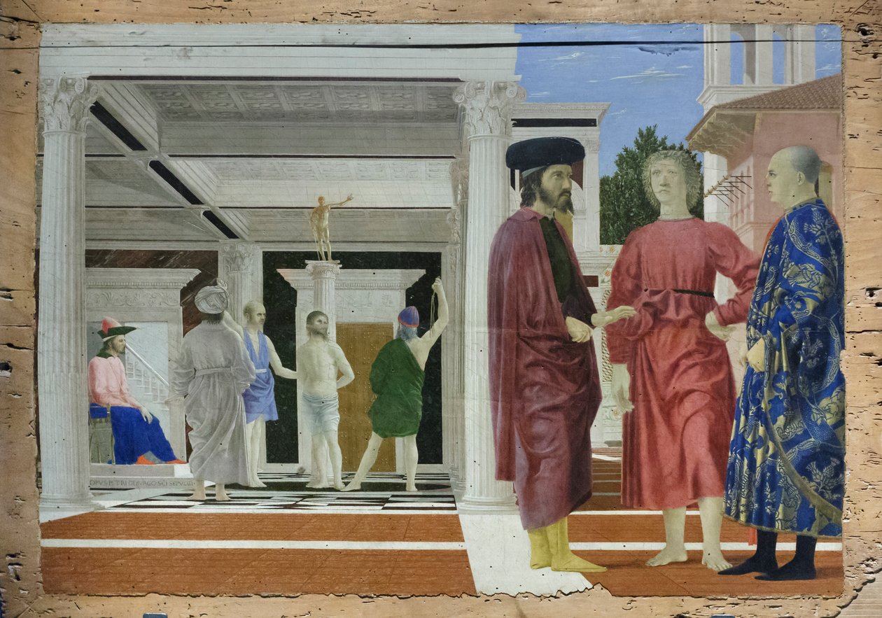 Flagelación de Cristo, c.1452 (temple sobre tabla) de Piero della Francesca