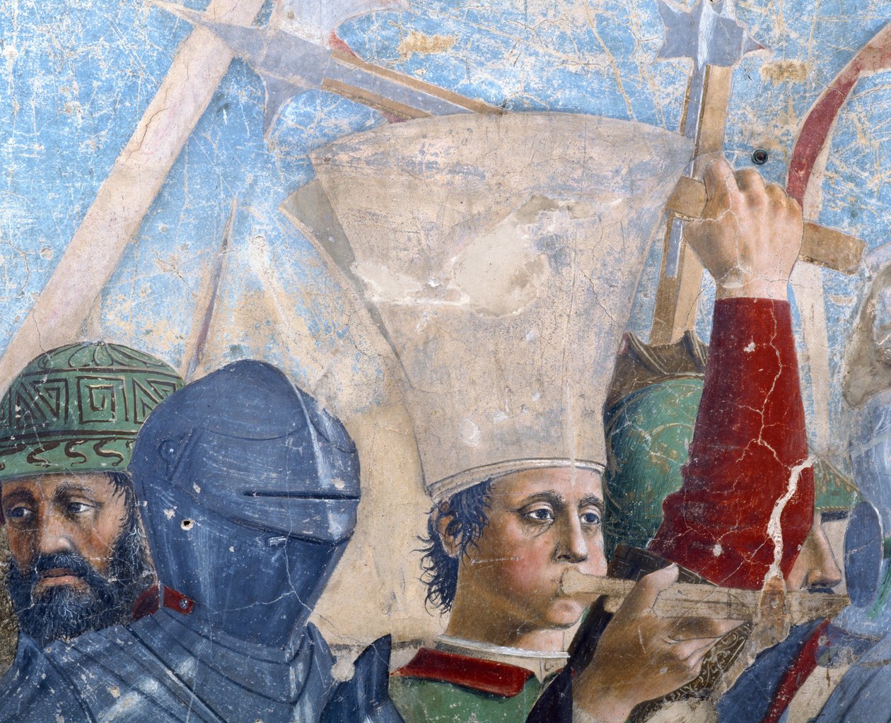 La Leyenda de la Vera Cruz, la Batalla de Heraclio y Cosroes (detalle) de Piero della Francesca