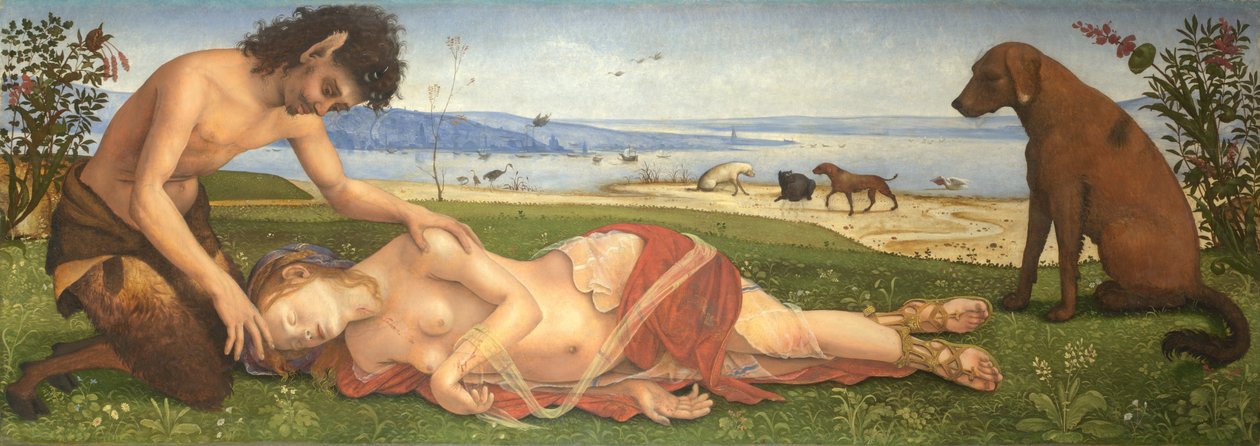 Un sátiro llorando por una ninfa, c. 1495 de Piero di Cosimo