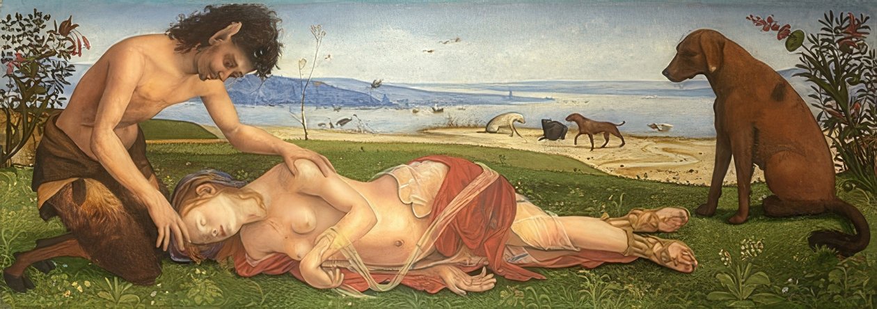 Un sátiro lamenta una ninfa. Hacia 1495 de Piero di Cosimo