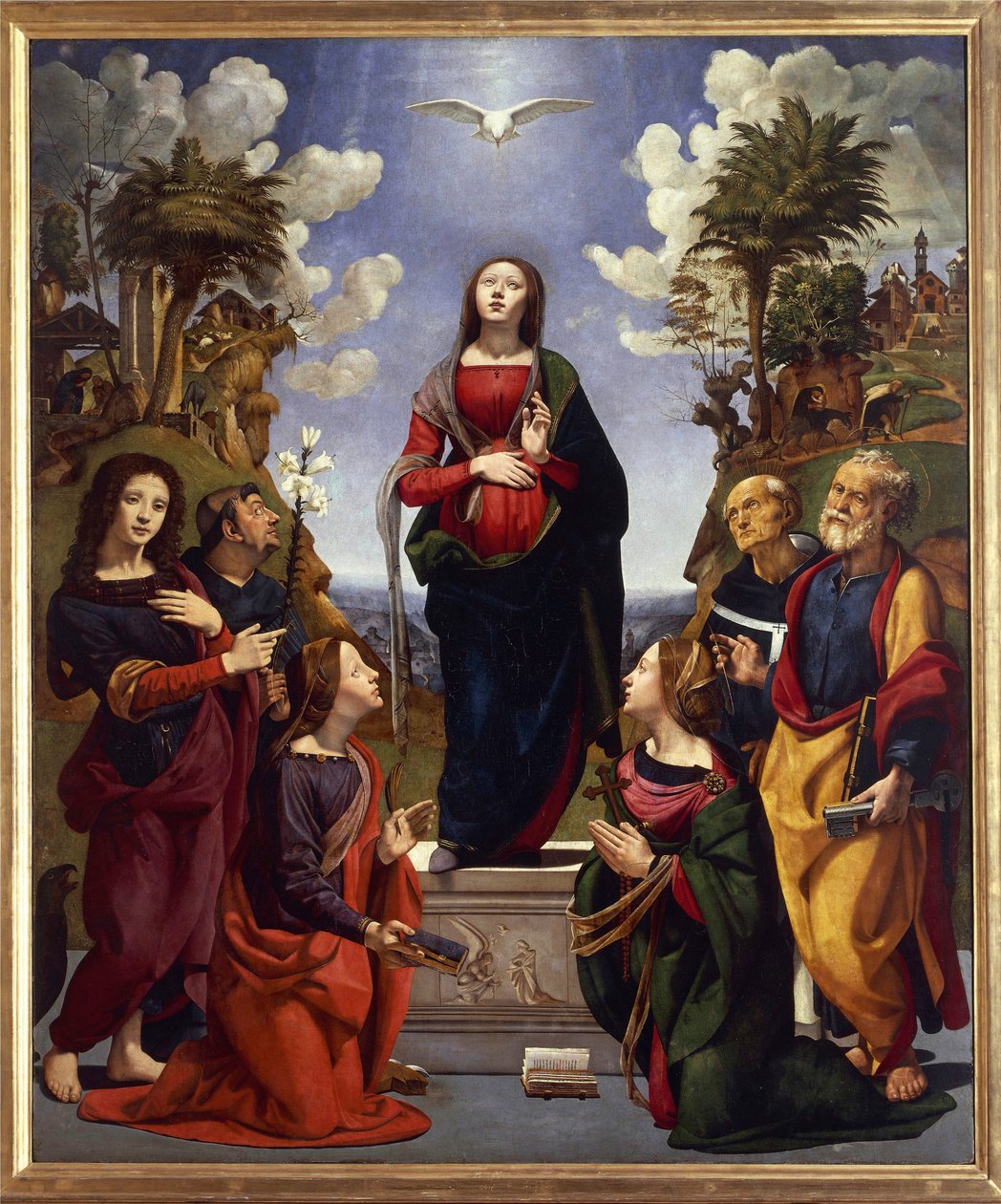Inmaculada Concepción rodeada de Santos, c.1500-05 de Piero di Cosimo