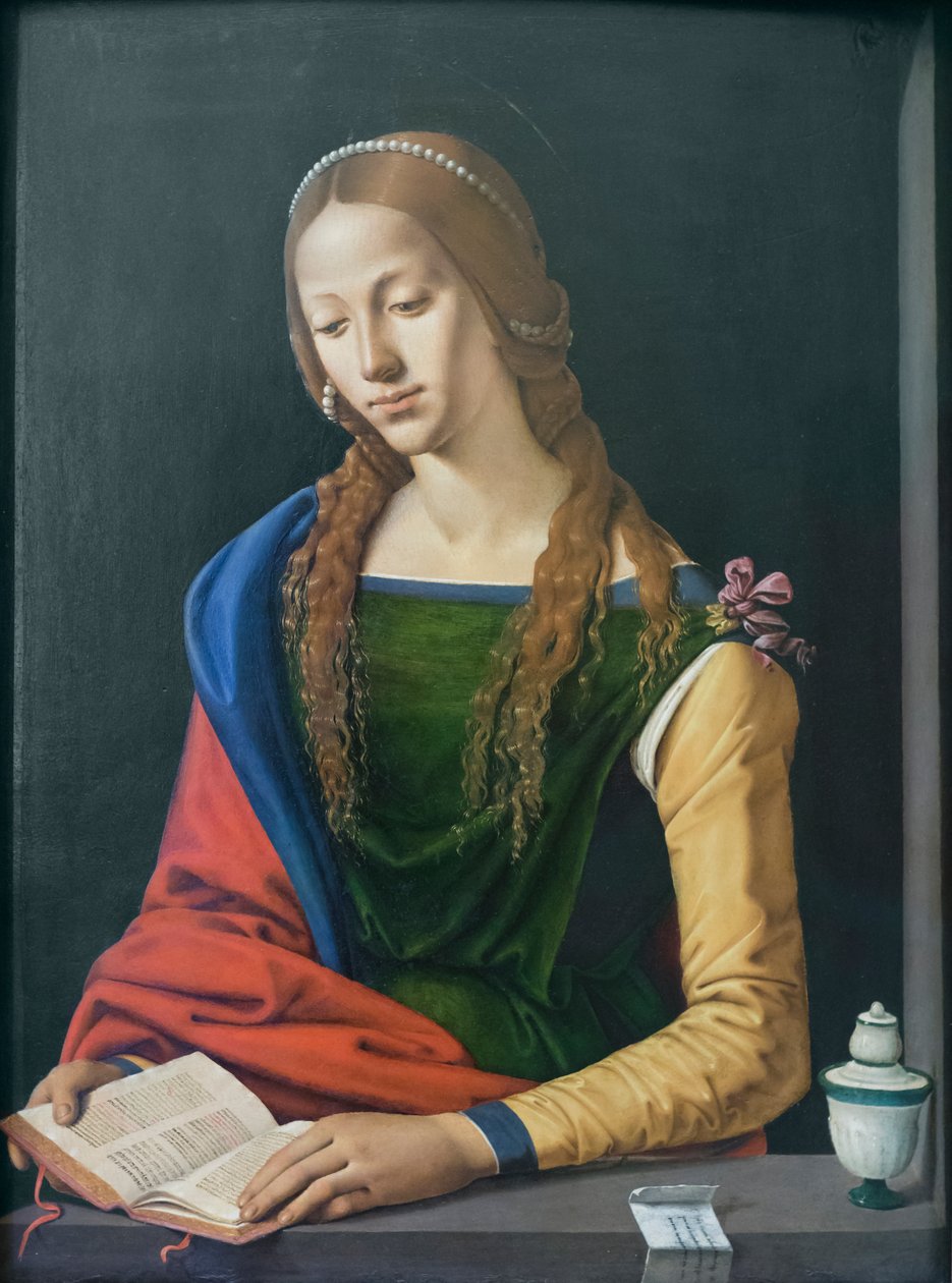 Santa María Magdalena leyendo, finales del siglo XV (óleo sobre tabla) de Piero di Cosimo