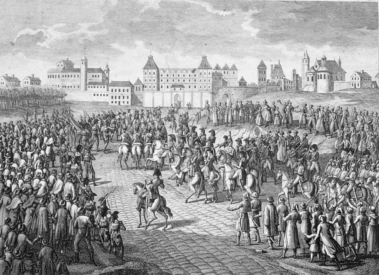 Entrada triunfal de los franceses en Varsovia, 28 de noviembre de 1806 de Pierre Adrien Le Beau