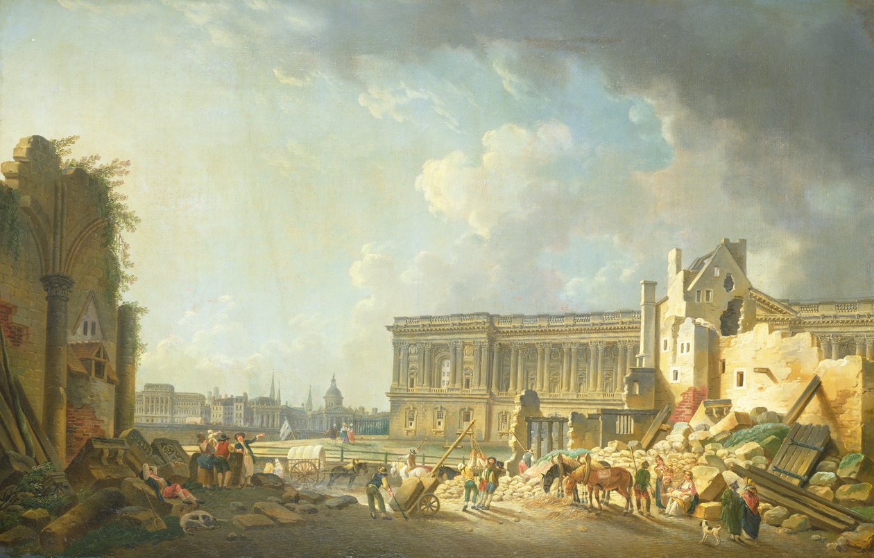 Despejando la columnata del Louvre, 1764 de Pierre Antoine Demachy