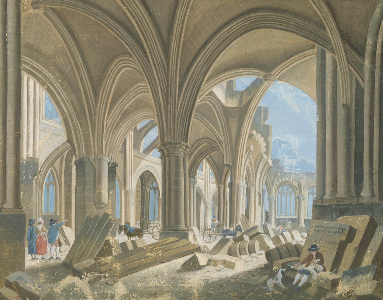 Demolición de la iglesia de Saint-Jean-en-Grève, c.1800 de Pierre Antoine Demachy