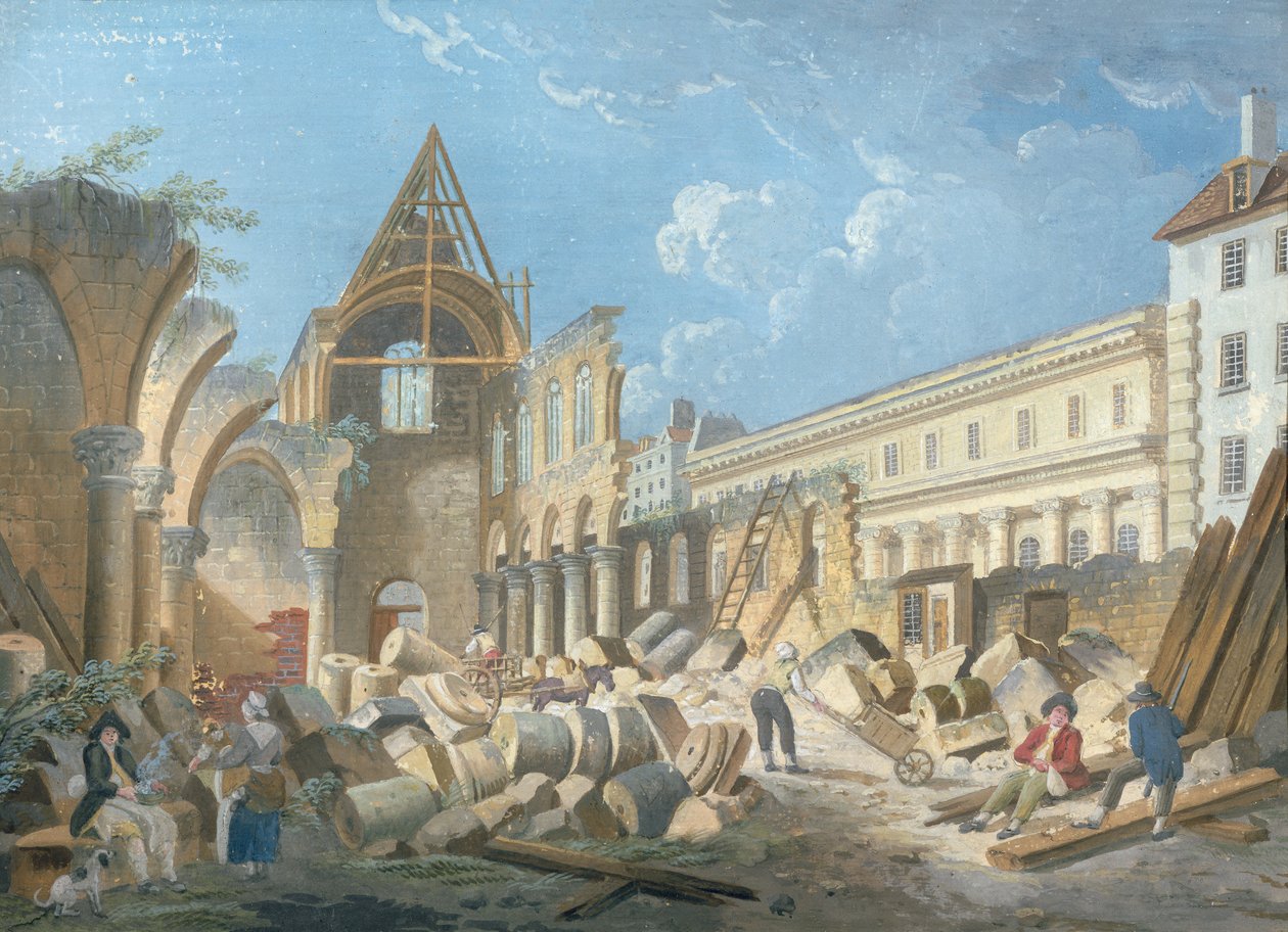 Demolición del Convento de los Cordeliers, c.1802 de Pierre Antoine Demachy
