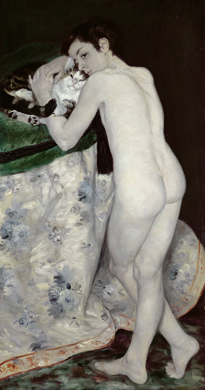 Un niño con un gato de Pierre Auguste Renoir