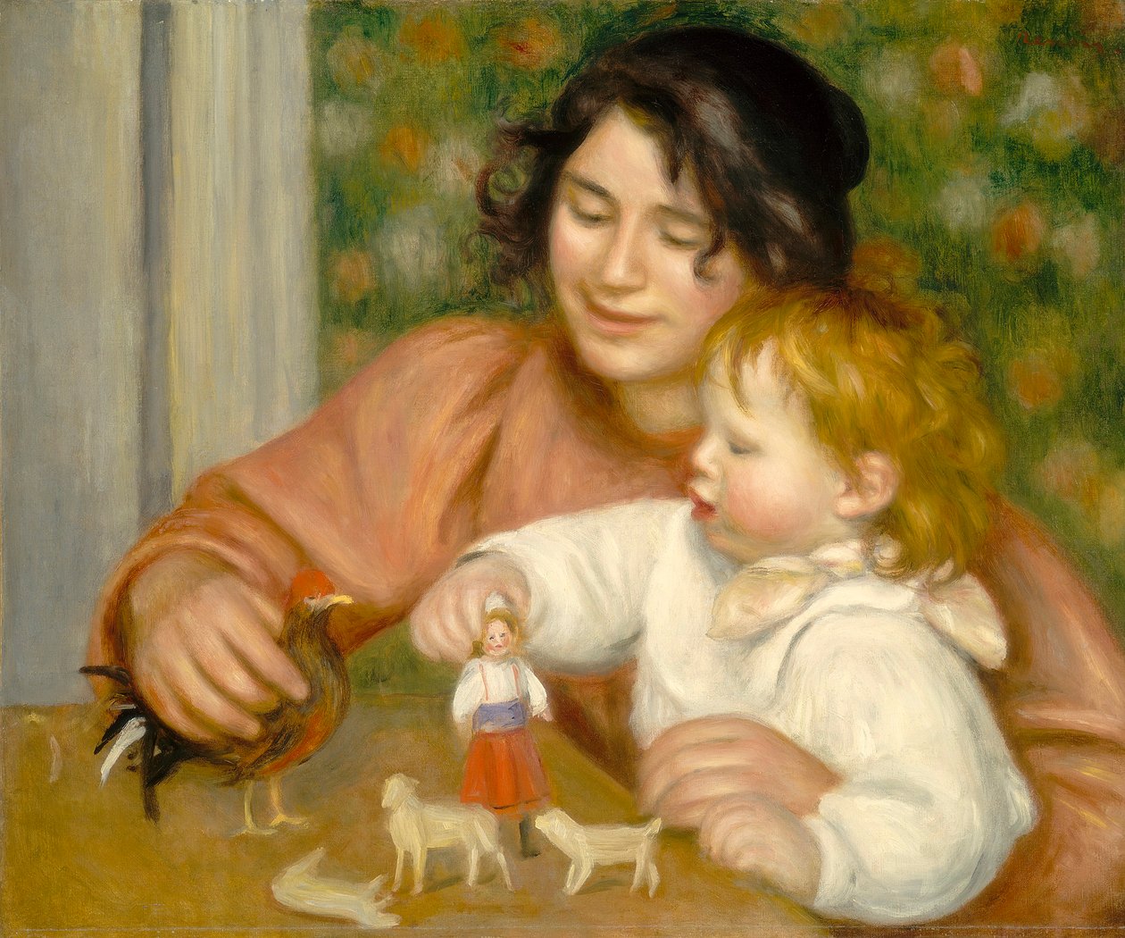 Niño con juguetes, Gabrielle y el hijo del artista, Jean, 1895-96 de Pierre Auguste Renoir