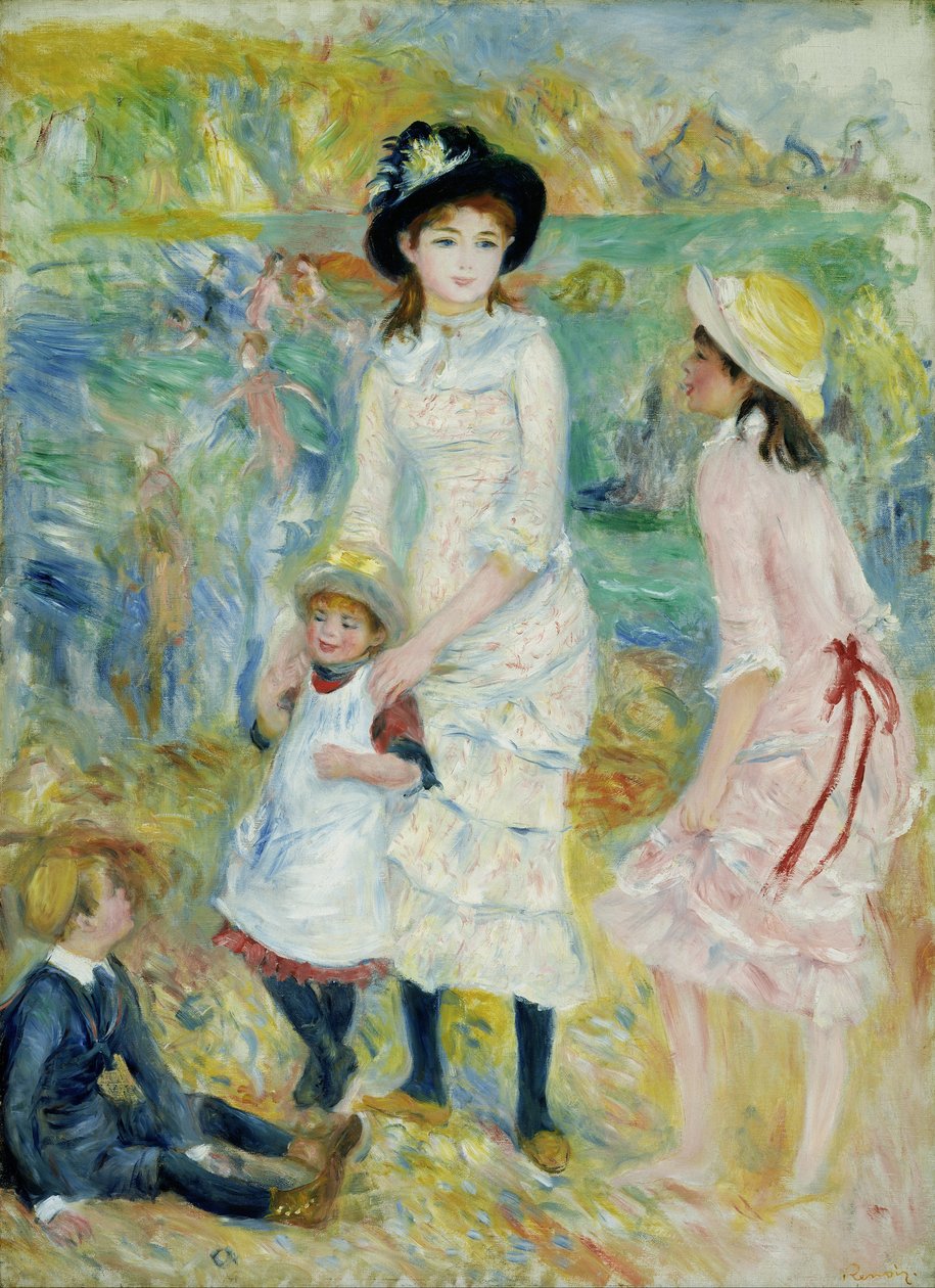 Niños en la orilla del mar, Guernsey de Pierre Auguste Renoir