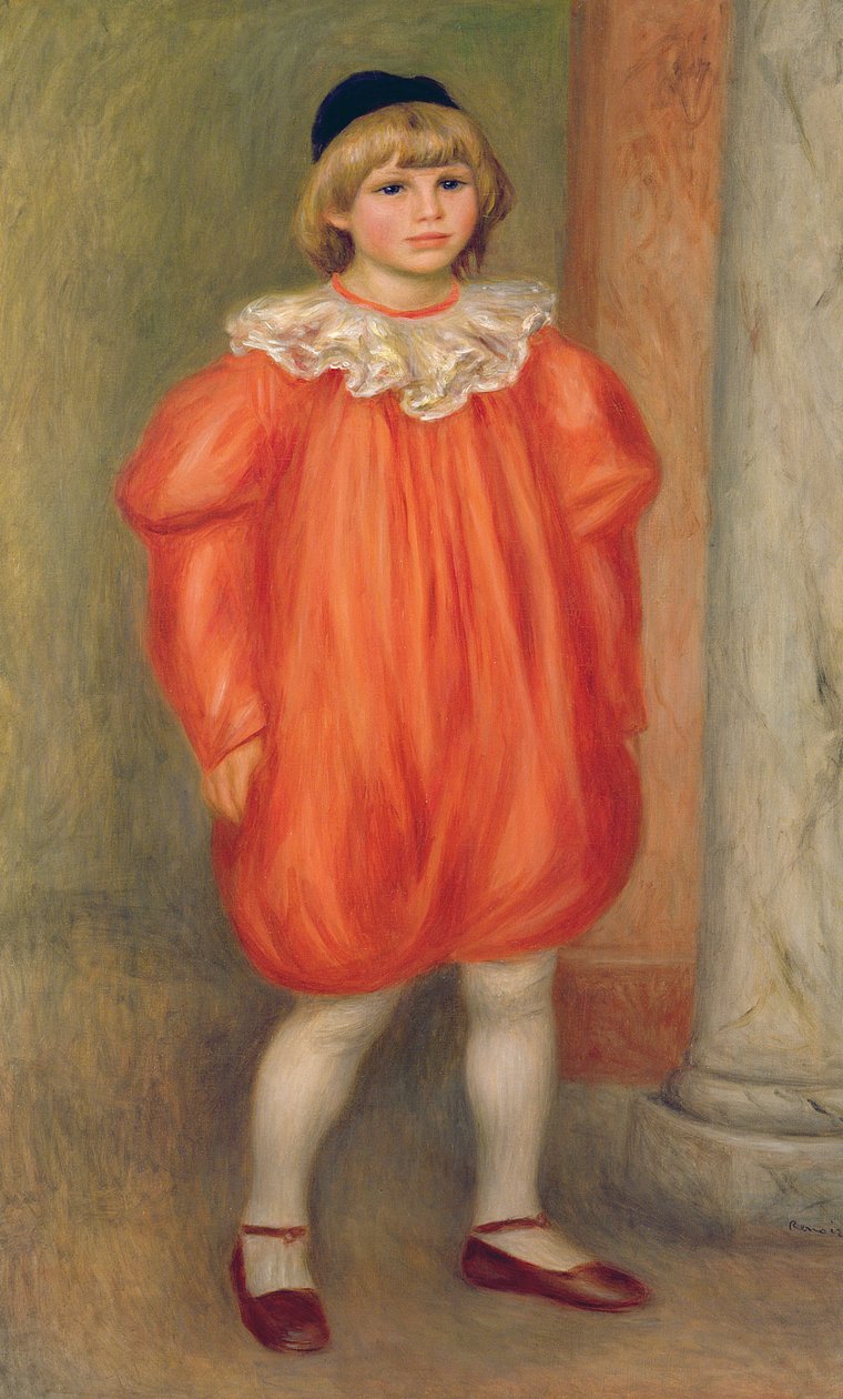 Claude Renoir con un disfraz de payaso de Pierre Auguste Renoir