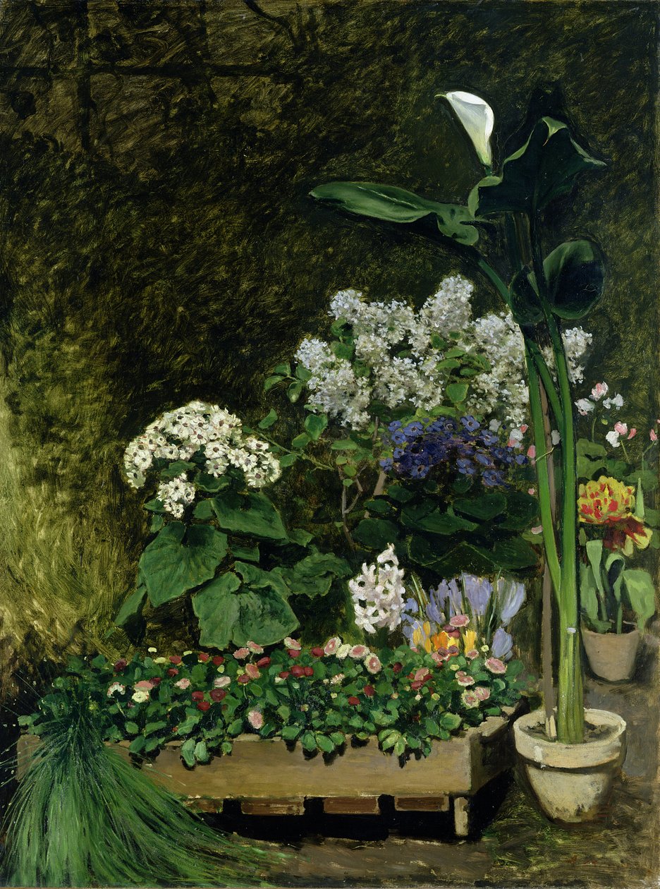 Flores en un Invernadero, 1864 de Pierre Auguste Renoir