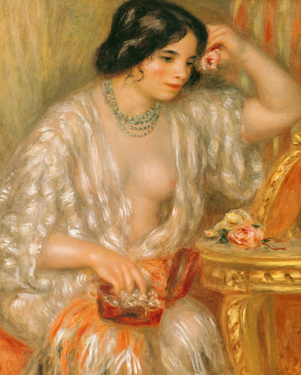 Gabrielle con joyas, 1910 de Pierre Auguste Renoir