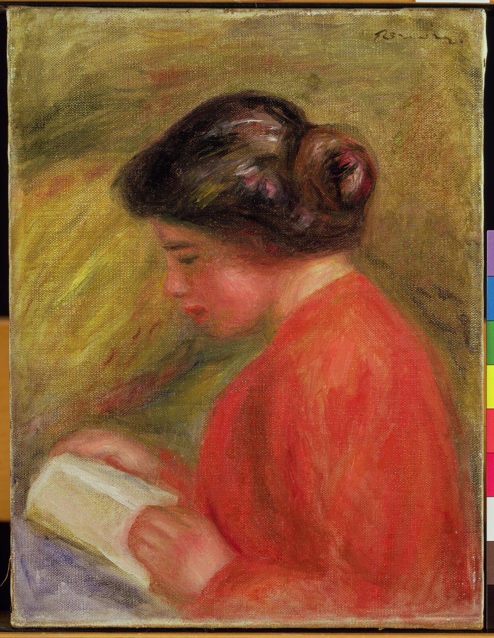 Chica en Rojo Leyendo de Pierre Auguste Renoir