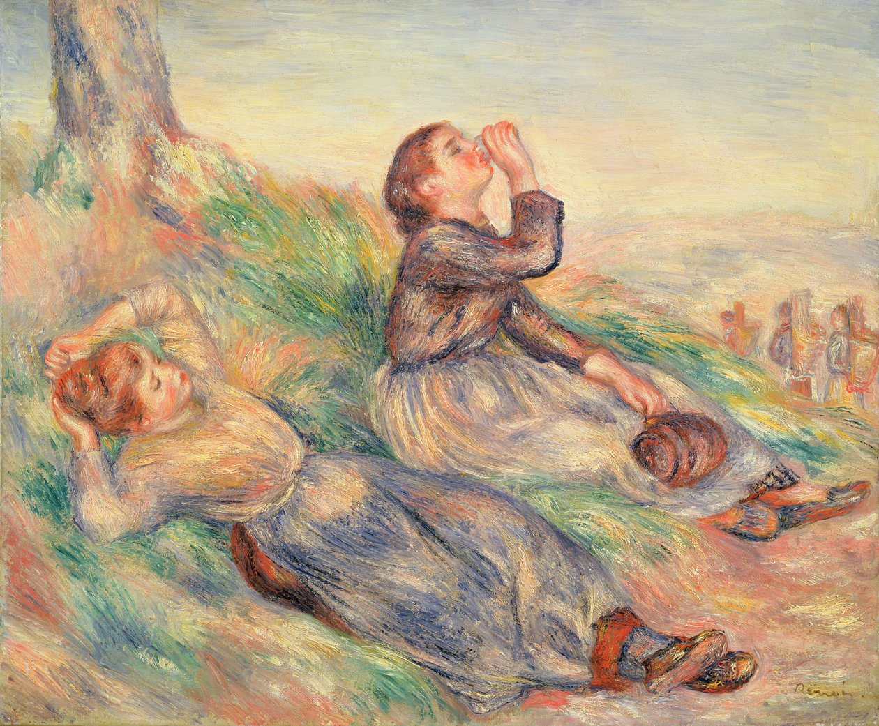 Recolectores de uvas descansando, 1884 de Pierre Auguste Renoir