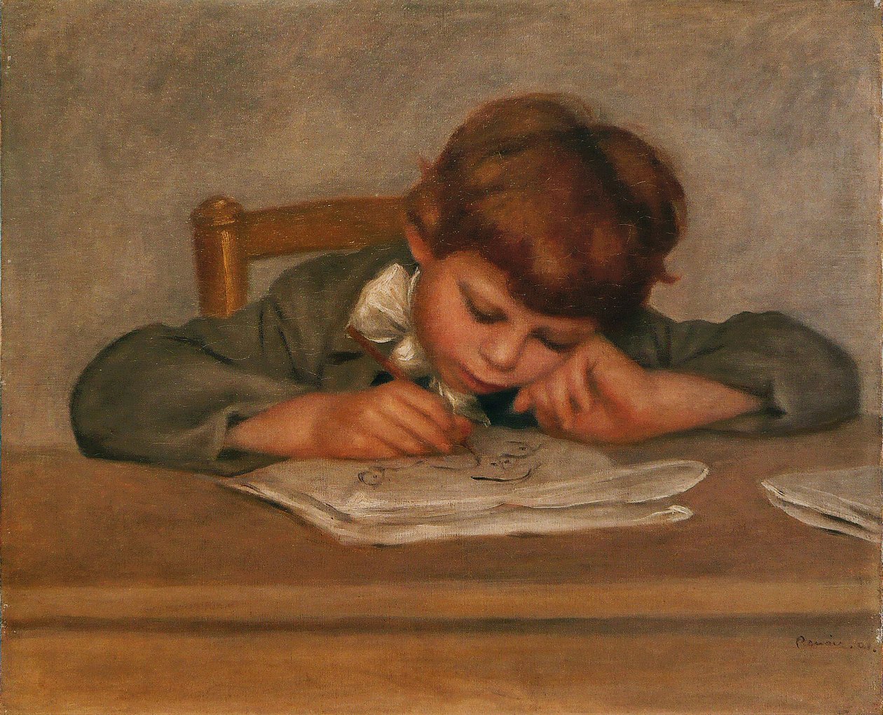 Jean Renoir dibujando de Pierre Auguste Renoir