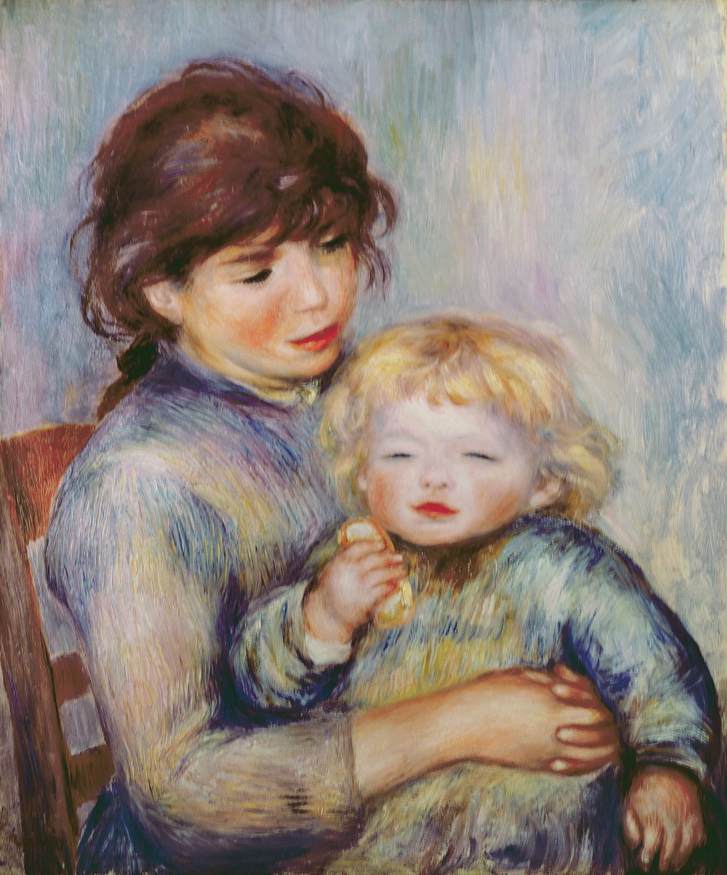 Maternidad, o Niño con una galleta, 1887 de Pierre Auguste Renoir