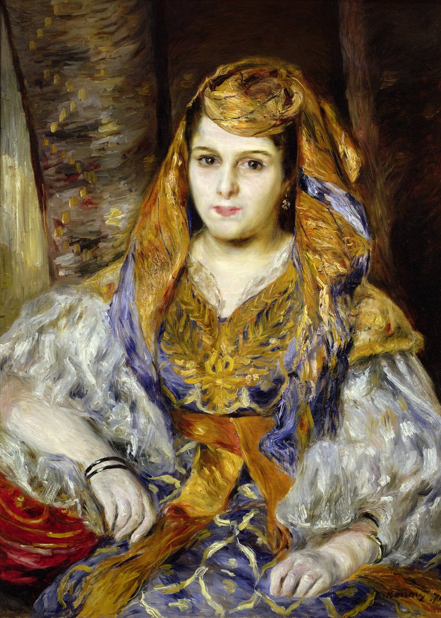 Mme. Clementine Stora con vestido argelino, o Mujer argelina, 1870 de Pierre Auguste Renoir