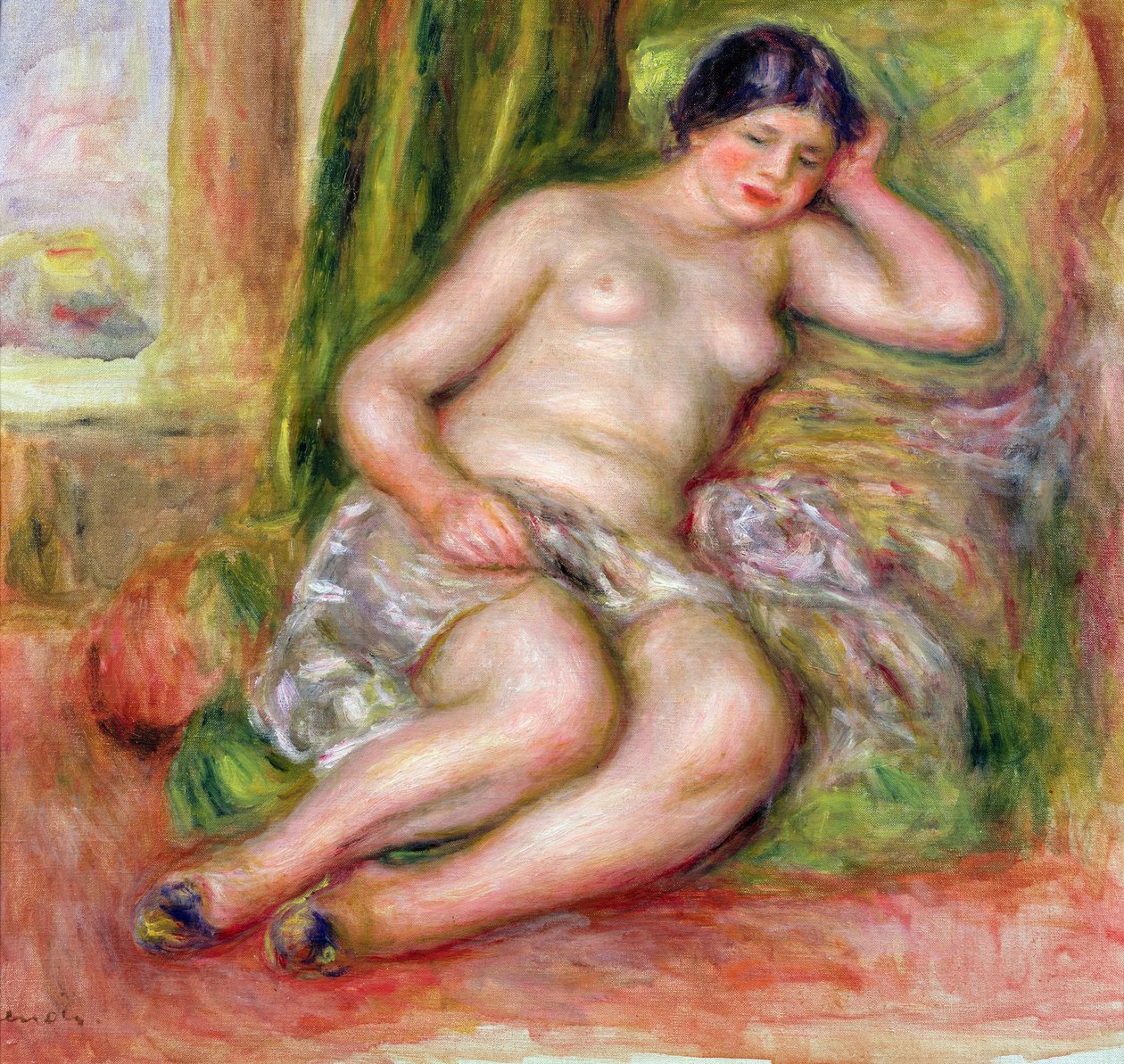 Odalisca durmiente, o Odalisca con zapatillas turcas, c.1915-17 de Pierre Auguste Renoir