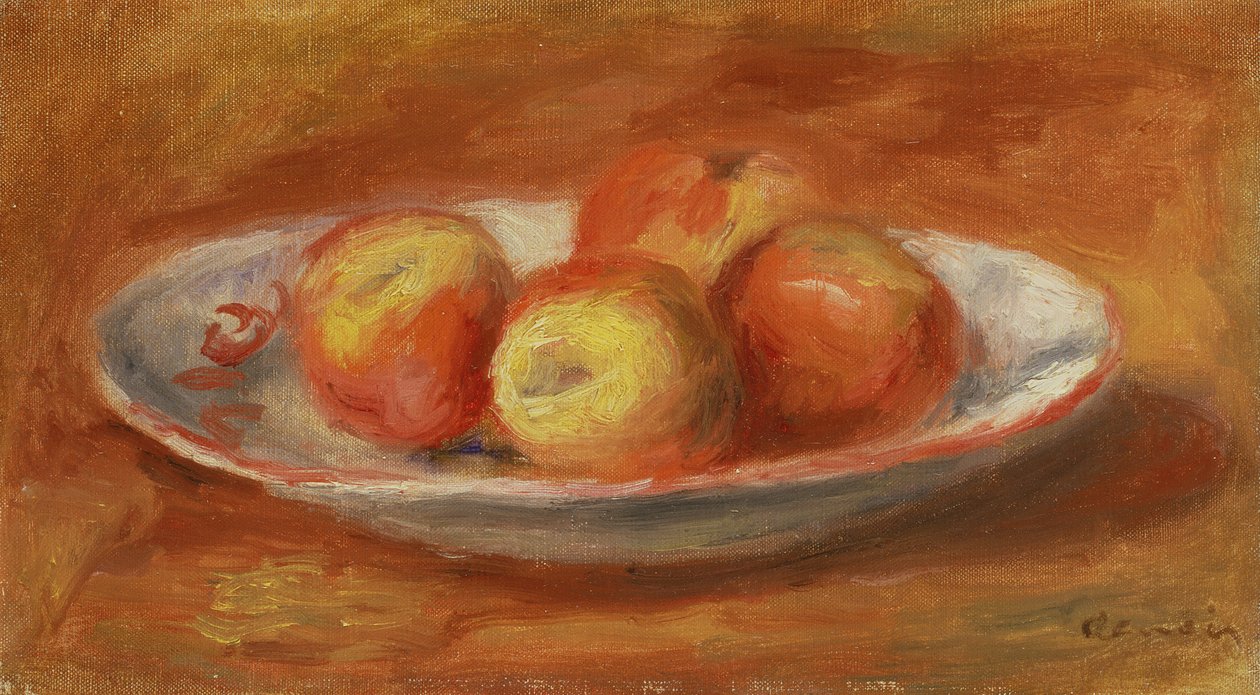 Naturaleza Muerta con Cuatro Manzanas en un Plato, 1914 de Pierre Auguste Renoir