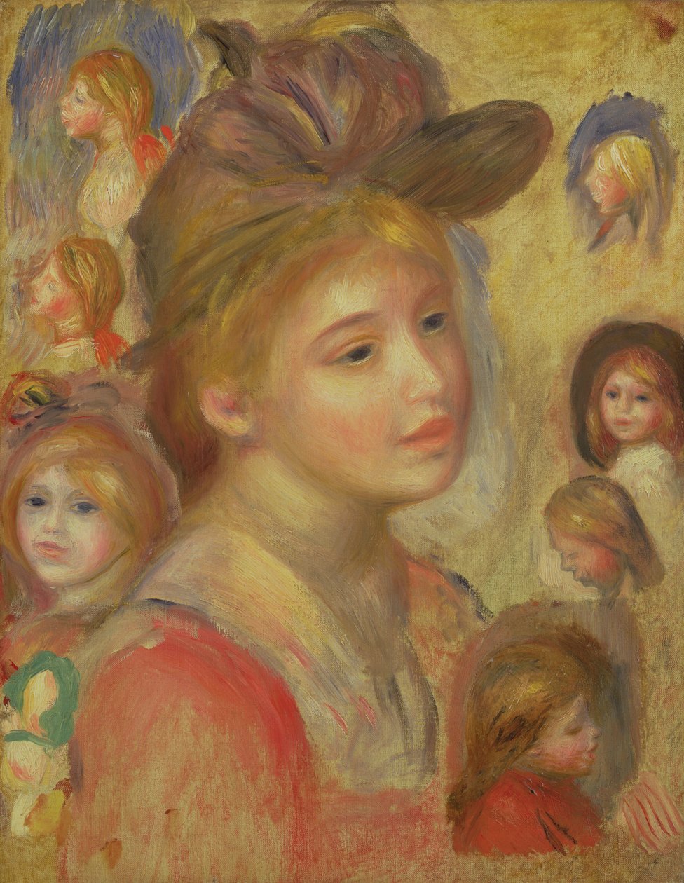 Estudios de cabezas de niñas, 1893 de Pierre Auguste Renoir