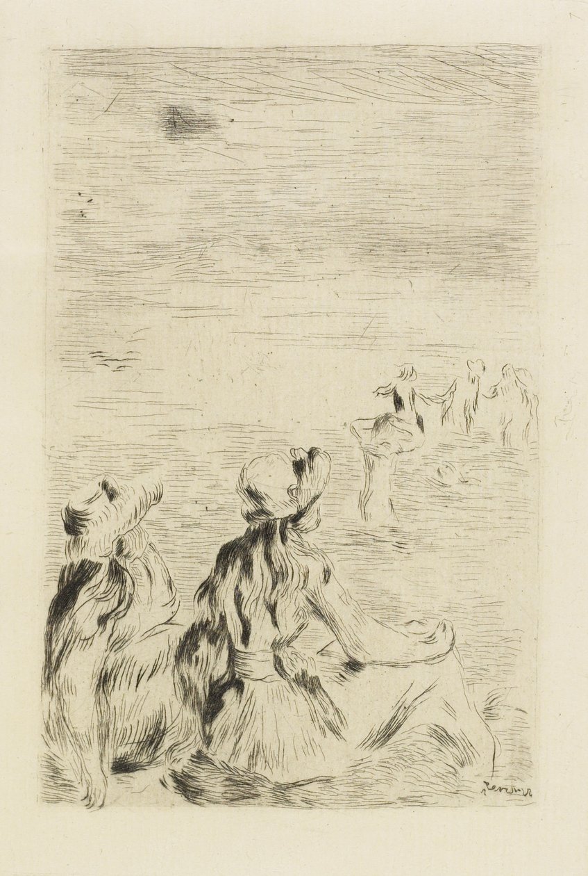 En la playa, c. 1892 de Pierre Auguste Renoir