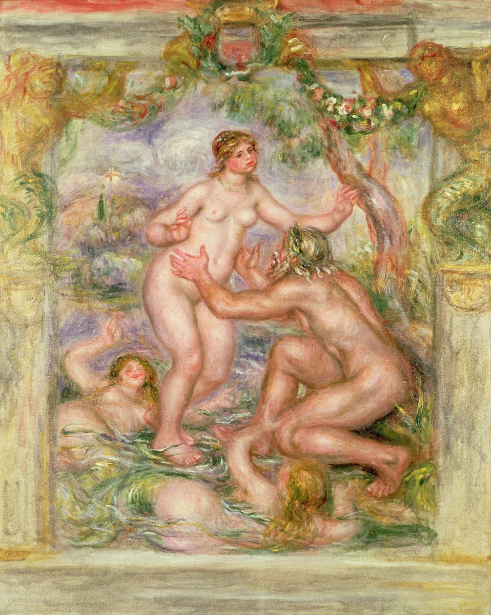 El Saona fluyendo hacia los brazos del Ródano, 1915 de Pierre Auguste Renoir