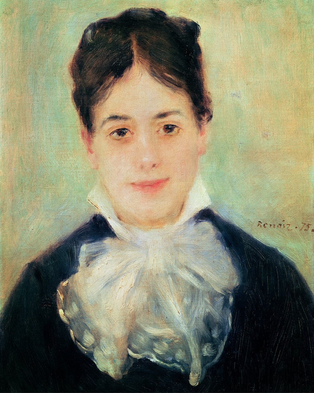 Mujer sonriendo, 1875 de Pierre Auguste Renoir