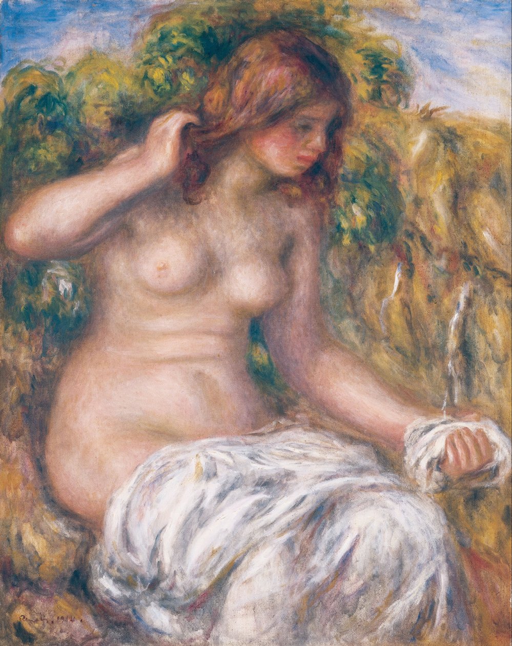 Mujer junto al manantial de Pierre Auguste Renoir