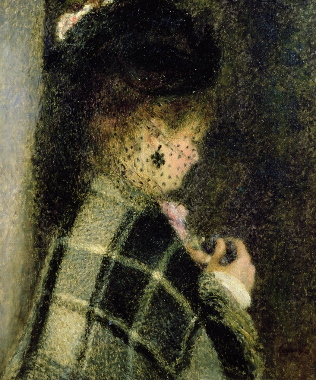 Joven con un pequeño velo, c.1875 de Pierre Auguste Renoir