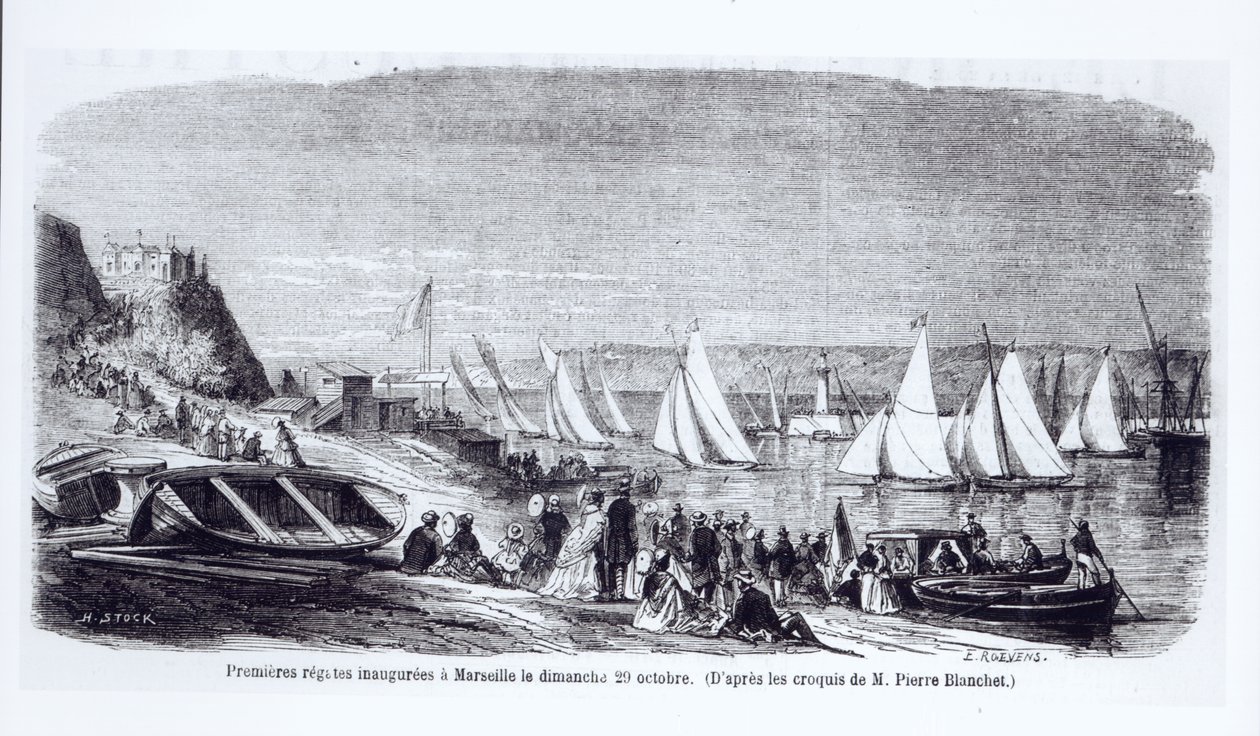 Las primeras regatas en Marsella, de Le Monde Illustre, 9 de noviembre de 1861 de Pierre Blanchet