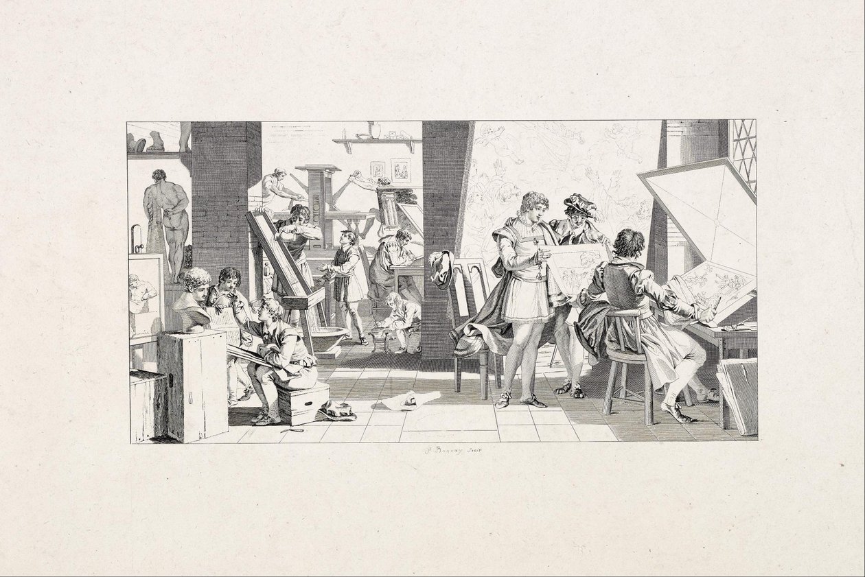 Estudio de un grabador de Pierre-Charles Baquoy