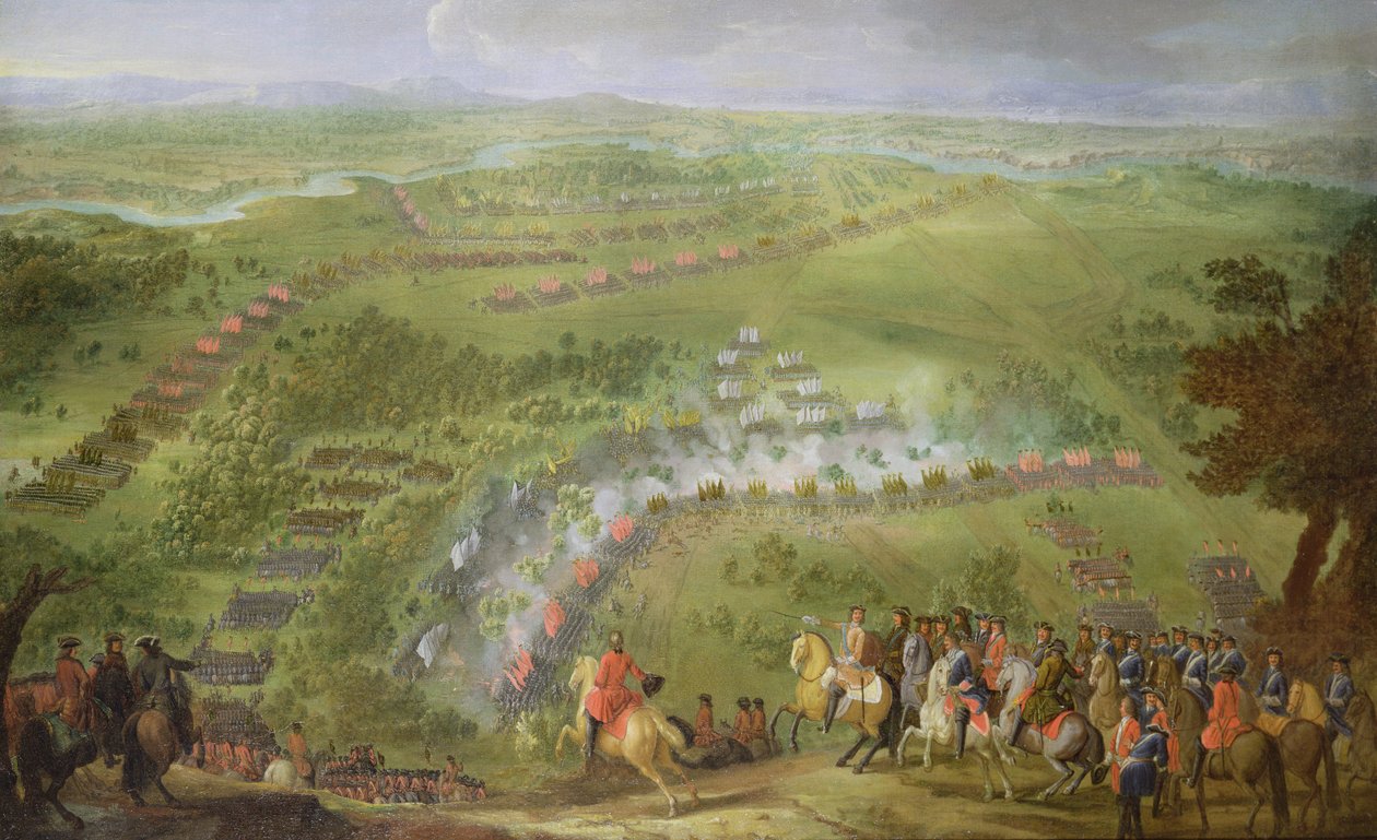 La batalla de Lesnaya en 1708 de Pierre Denis Martin