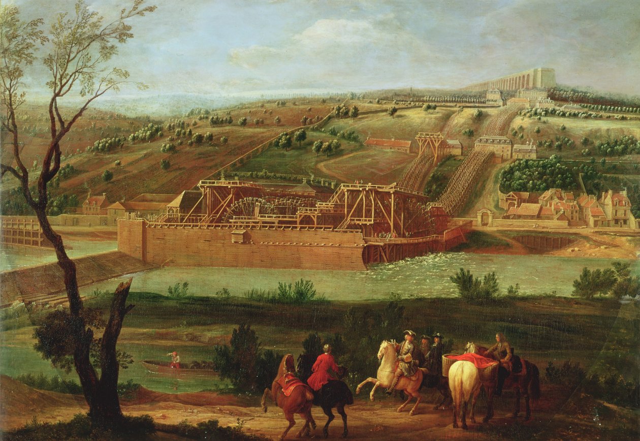 Vista de la máquina de Marly y el acueducto en Louveciennes, 1722 de Pierre Denis Martin