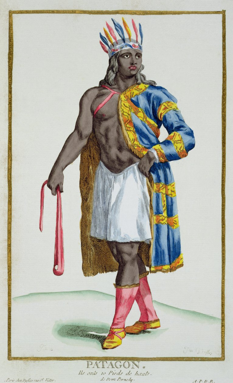 Un hombre patagónico, 1780 de Pierre Duflos