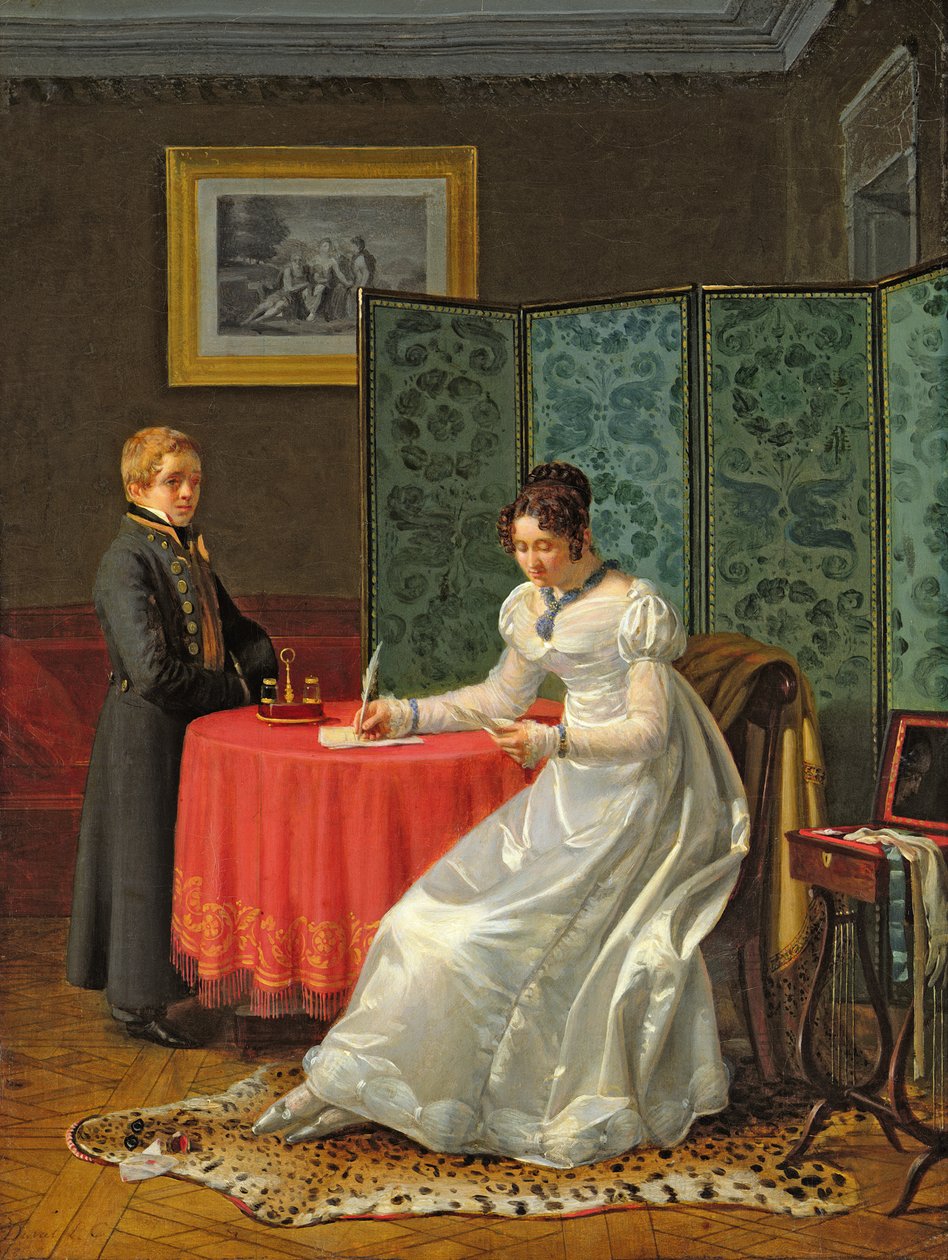 Mujer escribiendo una carta de Pierre Duval Lecamus