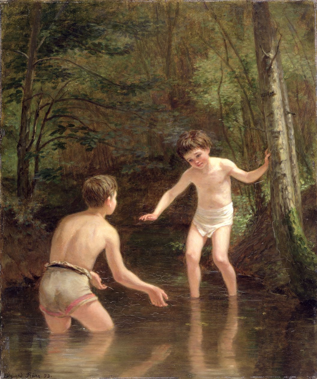 Niños bañándose, 1873 de Pierre Edouard Frere