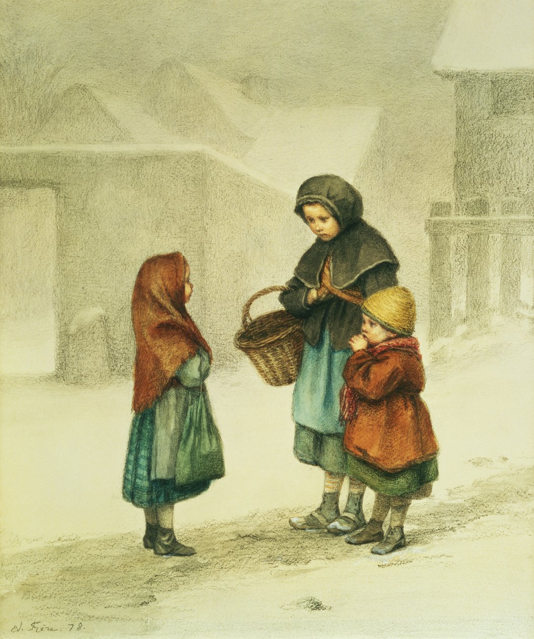 Conversación en la nieve de Pierre Edouard Frere
