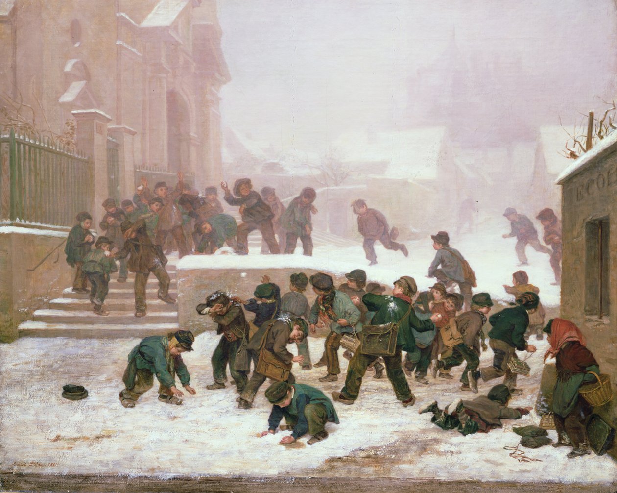 Lanzamiento de bolas de nieve de Pierre Edouard Frere