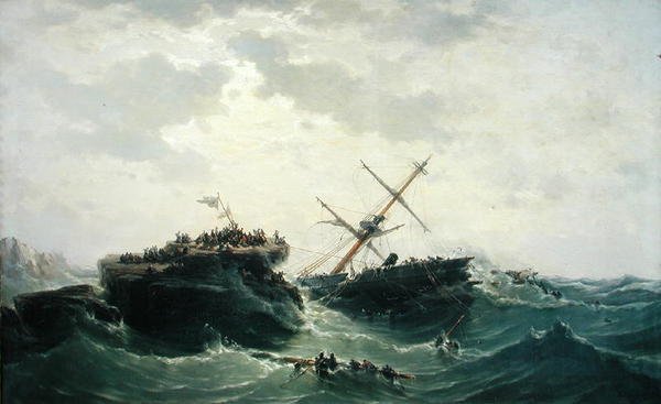 El hundimiento del Borysthene, 15 de diciembre de 1865 de Pierre Emile Berthelemy