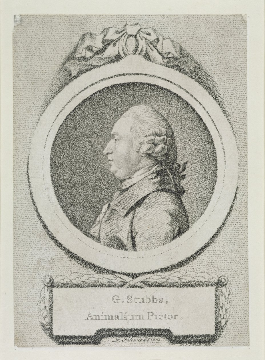 Estudio de retrato de George Stubbs (1724-1806) de Pierre Etienne Falconet