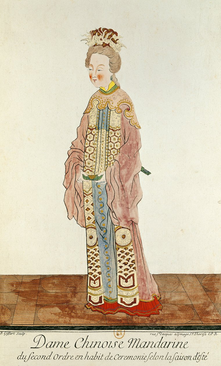 Retrato de una mujer mandarín de segundo orden con un traje ceremonial de verano, de 