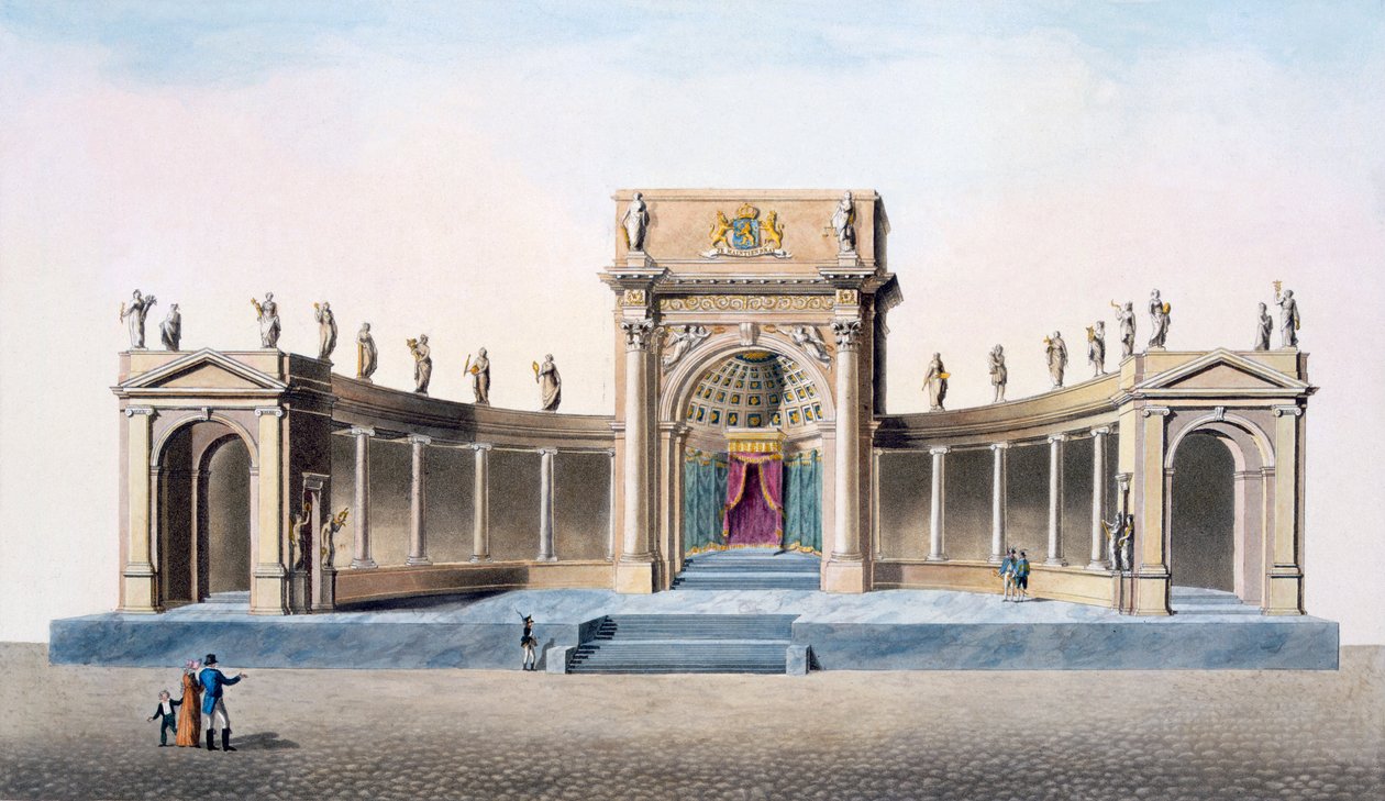 Teatro en Bruselas erigido para la inauguración del Rey en 1815, de 