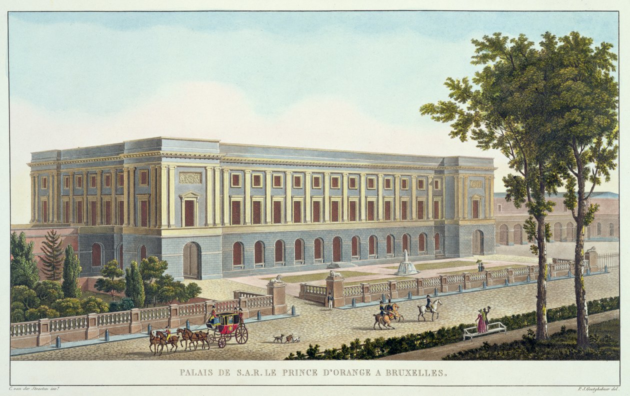 Palacio del Príncipe de Orange, Bruselas, de Choix des Monuments, Edifices et Maisons les plus remarquables du Royaume des Pays-Bas por Pierre Jacques Goetghebuer de Pierre Jacques after Goetghebuer