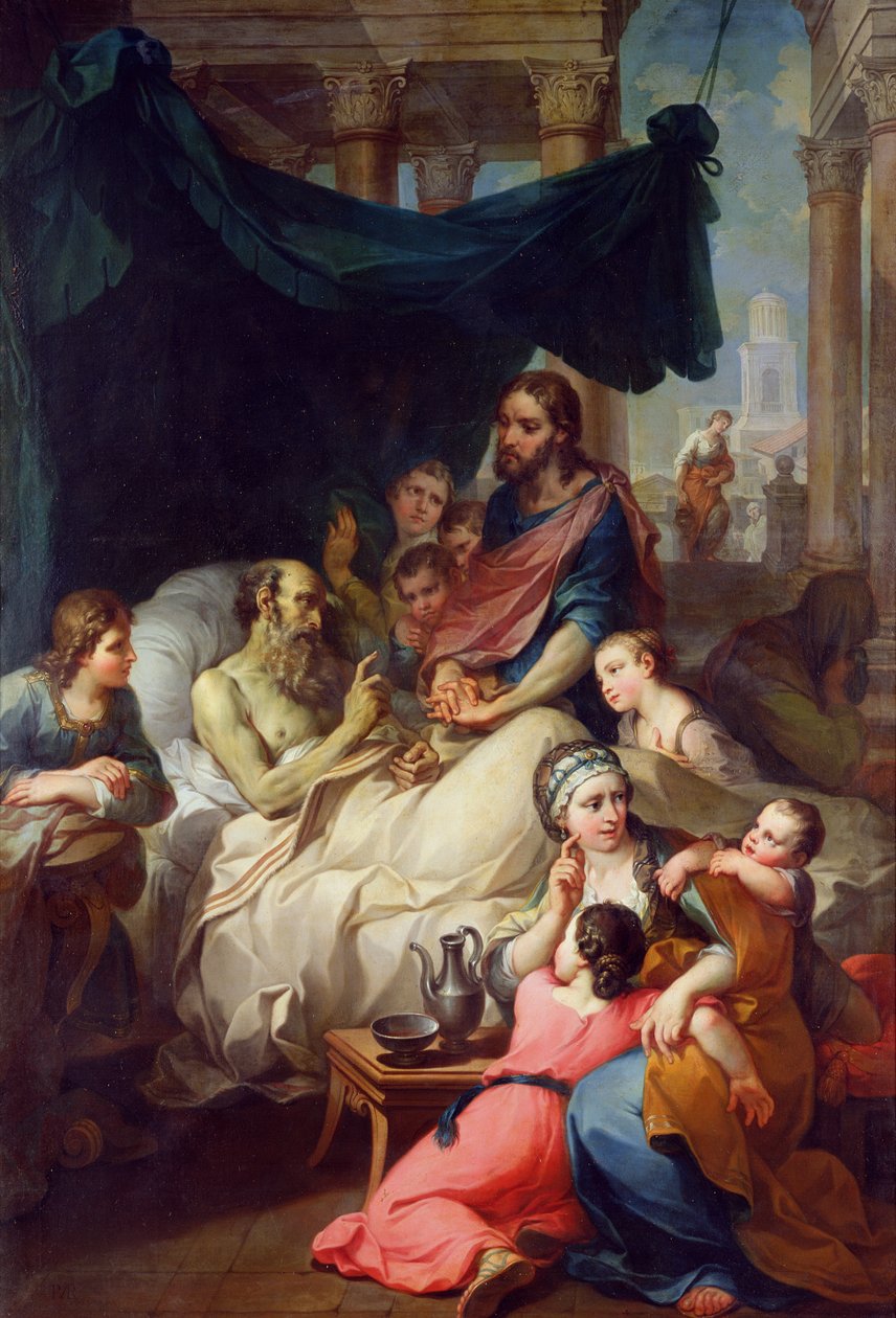 Muerte del padre de Tobías, 1733 de Pierre Parrocel