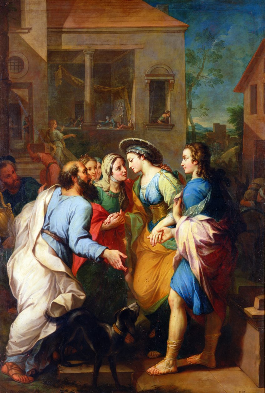 Tobías presentando a Sara a su padre, 1733 de Pierre Parrocel